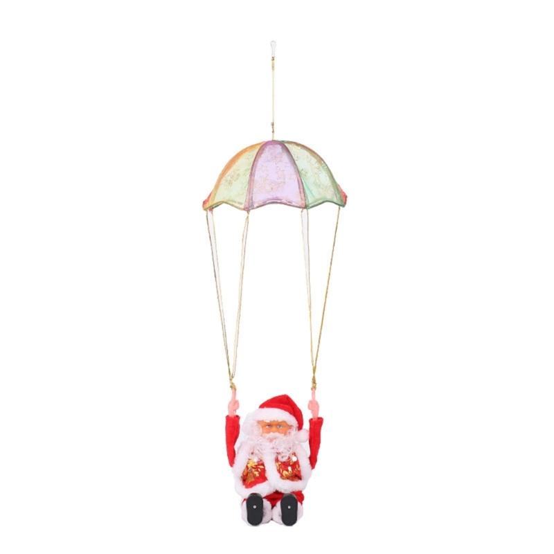 Christmas Ornaments Electric Toy Parachute Santa Clause Tumbling Dancing Doll Decor for Kids Holiday Season Decoration