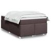 VidaXL Slat Bed Base and Mattress Dark Brown 120x190cm Fabric, Bed, Platform Bed, Panel Bed, Furniture of 3285119