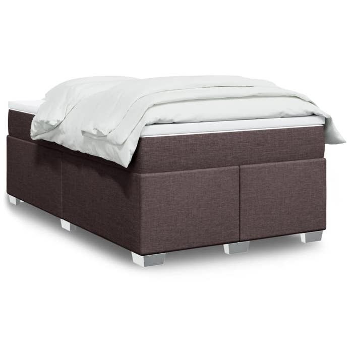 VidaXL Sommier à lattes de lit et matelas marron foncé 120x190cm tissu, lit, lit à plate-forme, lit à panneaux, meuble de 3285119