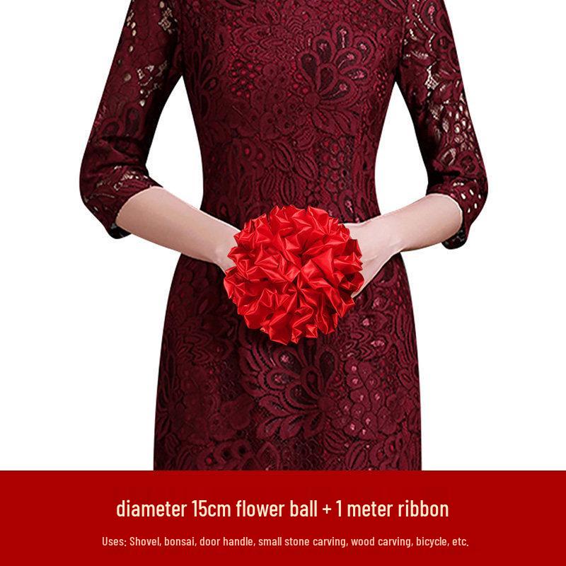 Big Red Flower Ball for Car Delivery: Wedding, Ribbon Cutting, or Housewarming Silk Decoration