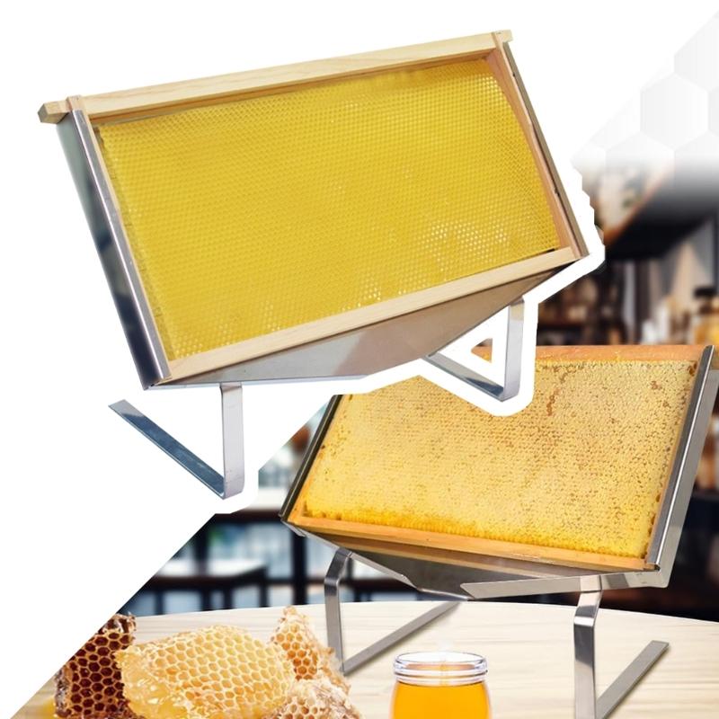Stainless Steel Honeycomb Frame Stand Beekeeping Rack With Adjustable Leg For Honeys Cutting And Interactive Showcases