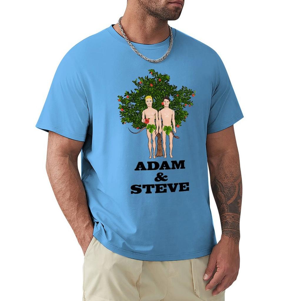 Gay Adam & Steve! Funny, Lgbt Design/Gay Art! Queer Art! T-Shirt Plus Sizes Anime Clothes Vintage T Shirt Men
