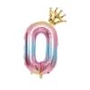 32 Inch Gradual Change Digital + Crown (Independent Packaging) Digital Road Lead 0-9 Aluminum Foil Balloon Birthday Anniversary Celebration