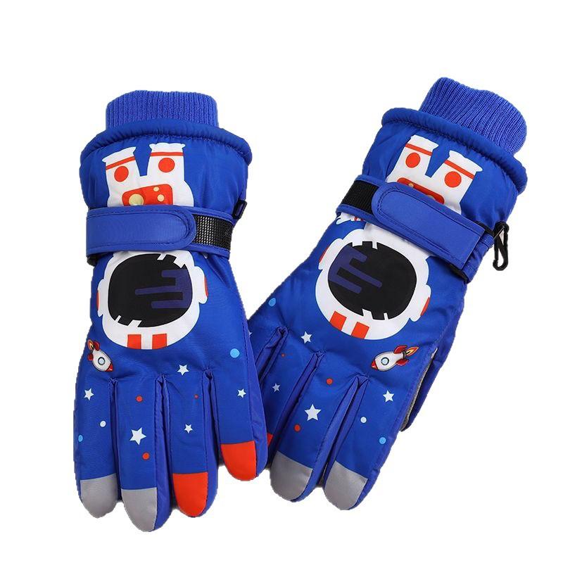 Winter Kinder Skihandschuhe Outdoor Samt verdickt warm Vollfinger Touchscreen winddicht wasserdicht Cartoon Skihandschuhe