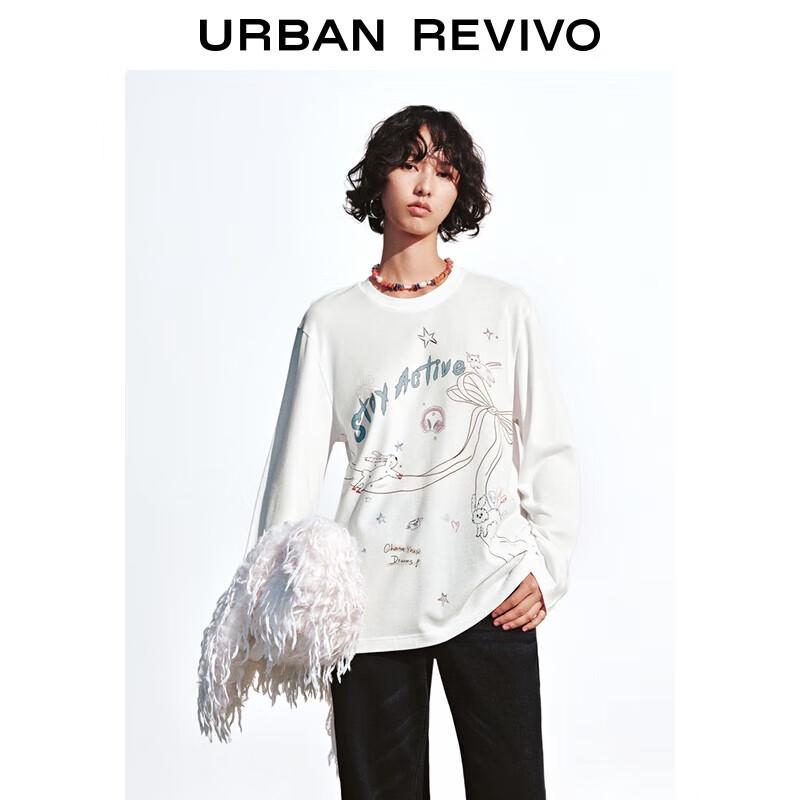 UR2025 Women s Hand-Painted Round Neck Long Sleeve T-Shirt XL