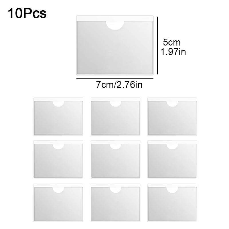 

10 прозрачных карманов для этикеток, водонепроницаемые карманы, многофункциональные мягкие самоклеящиеся прозрачные пакеты для хранения из ПВХ, 11*3 см 5*7cm