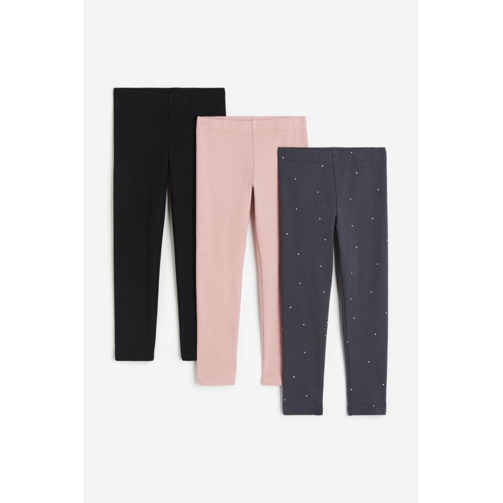 

H M Jersey leggings 3 piece set black light pink