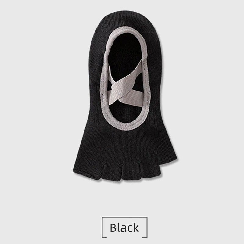 

Носки для йоги Нескользящие Профессиональные Женские Носки с пальцами Носки для фитнес-зала Взрослые Танцевальные Нескользящие Носки Носки для пилатеса Black (open toe)