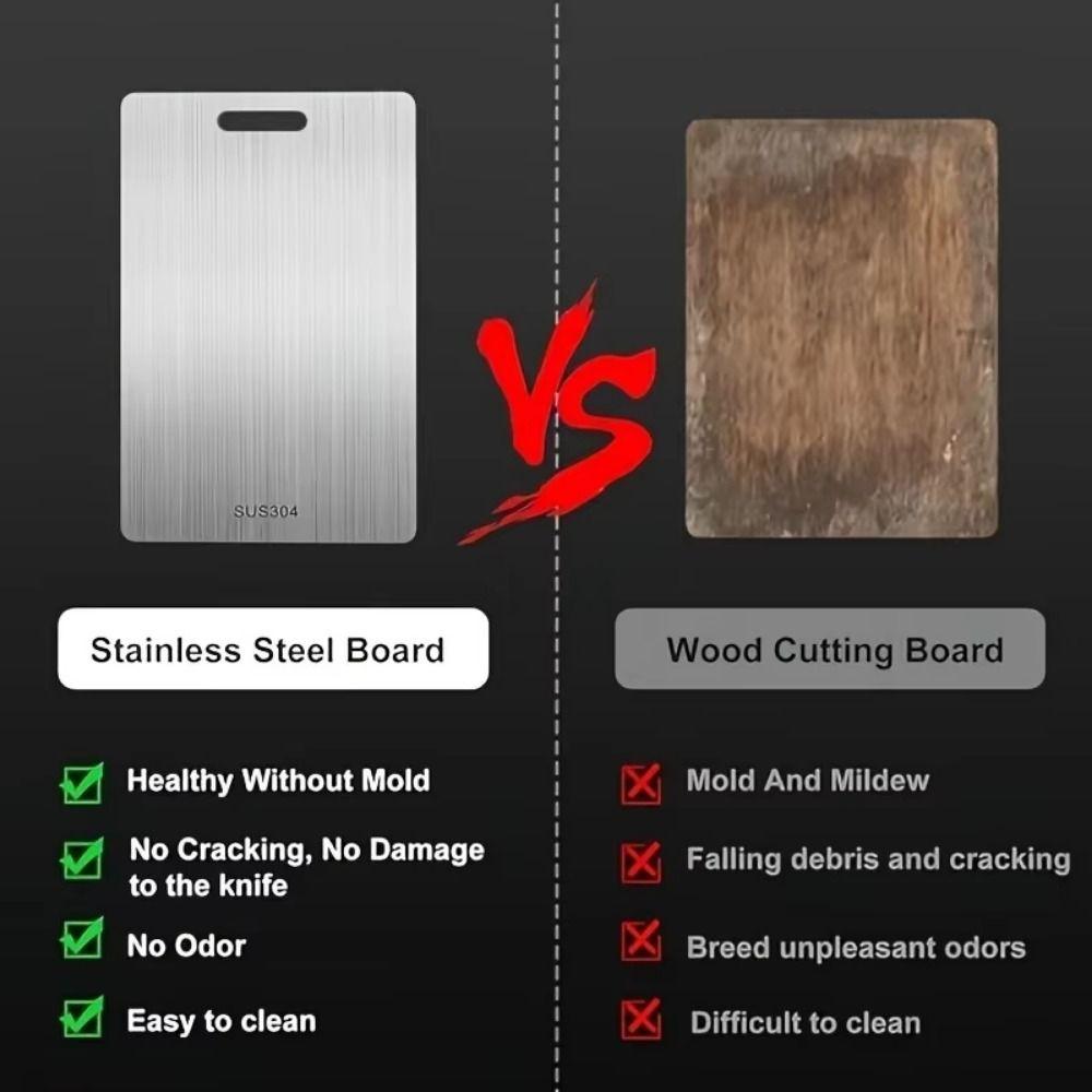 Stainless Steel Double Sides Cutting Board Easy To Clean Chopping Board Vegetable Cutting