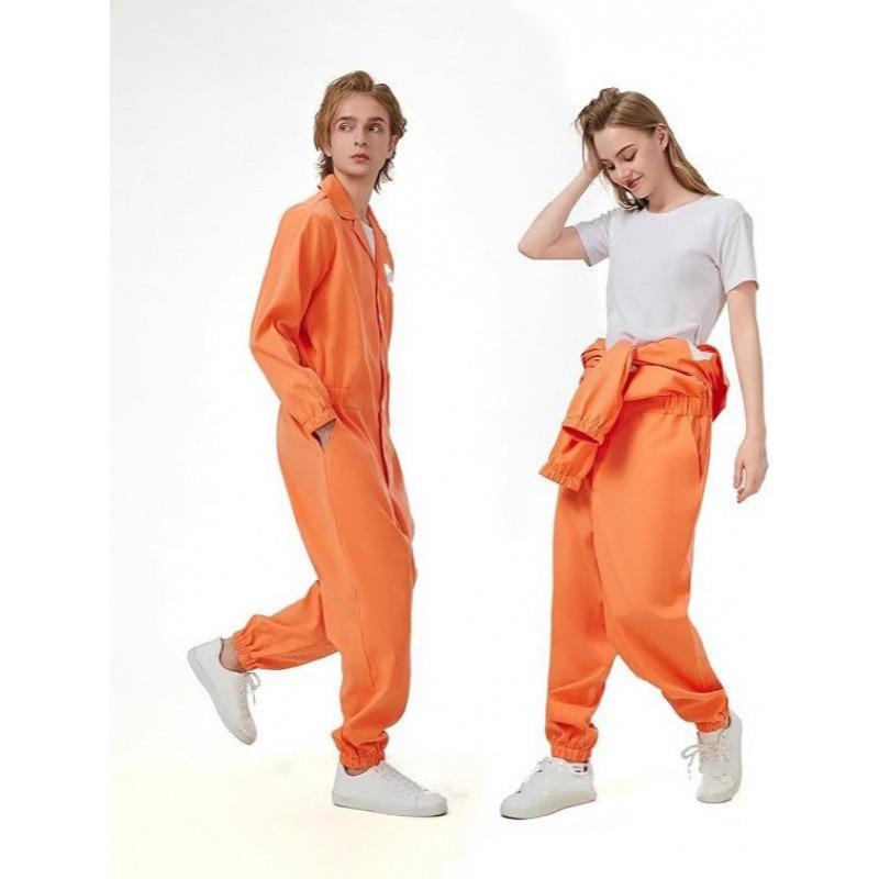 Halloween cos prisoner costume play uniform prisoner uniform prison uniform suit orange one-piece prisoner suit