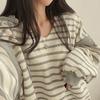Spring and Autumn Women's Striped Hoodie Casual Long Sleeve Sweatshirt Vintage Oversized Hoodies