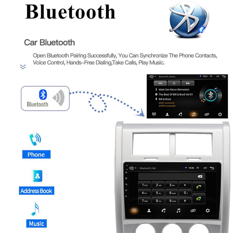 Android 14 10.1 Inch Car Stereo for Jeep Liberty 2008-2012 with CarPlay