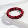 Colorful Leopard Bamboo Tube Acrylic Bracelets for Women Men Vintage Elastic Chunky Curved Resin Bangle Stackable Jewelry Gifts