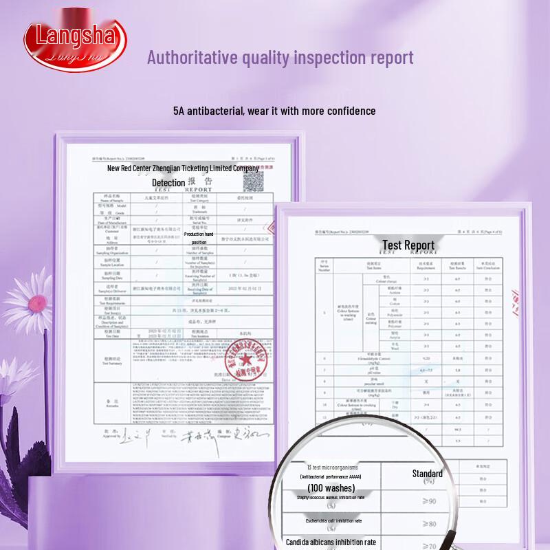 LangSha Girls' 5A Antibacterial Boxer Briefs (6-Pack)