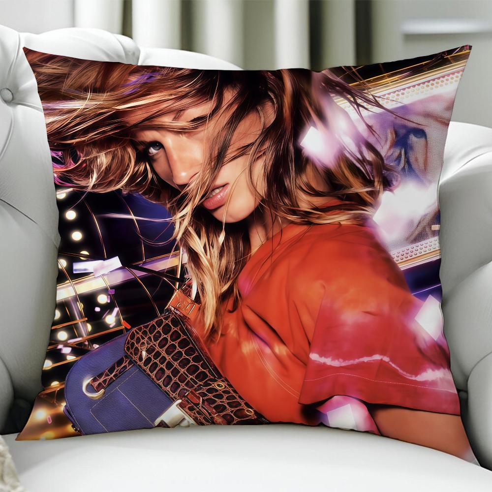 Model Actor GGisele Bundchen Birthday Anniversary Gifts Double Sided Printed Zipper Cushion Cover Soft Skin Bedding