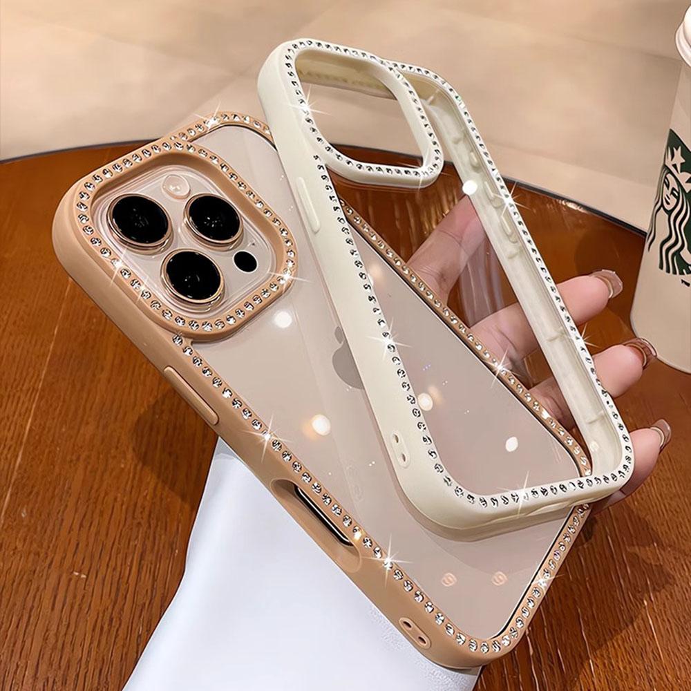 Luxury Bling Rhinestone Diamond Clear Case For iPhone 17 16 Pro Max 15 14 13 Shockproof Protection Bumper Hard Acrylic Cover