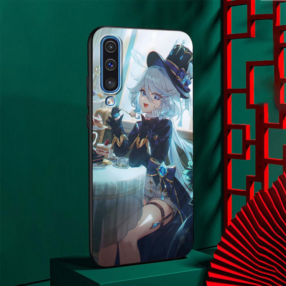 Cute Furina Genshin Impact Case for Samsung Galaxy A10s A50 A50s A02s A03s A20 A30 A20e A70 A70s A20s A30s A10 Black Phone Cover