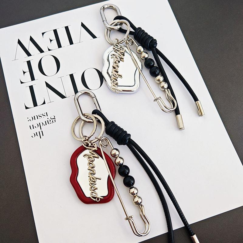 Modny wisior lustrzany pleciony sznurkowy brelok Y2K Kreatywny brelok Modny przypinka Metalowy uchwyt na klucze Zawieszki do torebki Klucze Akcesoria