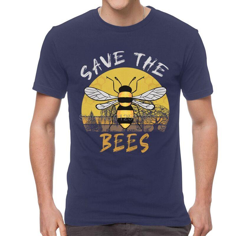 

Save The Bees Tshirt Mens Fashion T Shirt Short Sleeve 100 Cotton Beekeeper Tshirt Cool Tee Top Oversized Clothes Streetwear 5XL