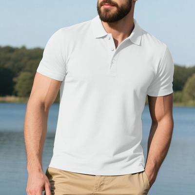 Summer Business Casual Solid Color Breathable Quick-Dry Lapel Short Sleeve Polo Shirt