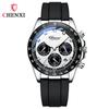 Dawn Explosion Silicone Strap Watch Men'S Three Eyes Six Pins Moon Phase Waterproof Business Casual Men'S Large Dial