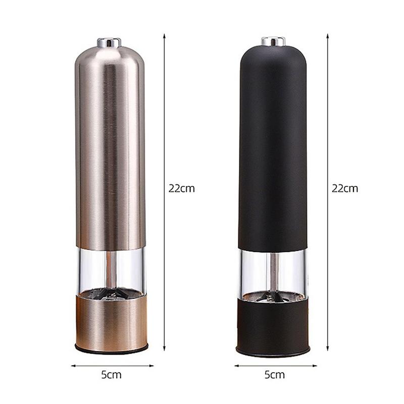 1/2Pcs Electric Salt Pepper Grinder Set One Handed Operation Stainless Steel Spice Mill With Light Automatic Pepper Grinde
