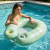 Inflatable U Shaped Pool Float Lounge Water Hammock with Cup Holder
