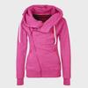 Womens Sports Jacket with Side Zipper Hooded Cardigan