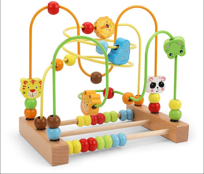Jouets Montessori Bébé Roller Coaster en Bois Labyrinthe de Perles Jeune Enfant Apprentissage Précoce Puzzle Éducatif Jouet Mathématique pour Enfants 1 2 3 Ans