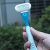 Triple-Layer Women's Manual Razor with Universal Replacement Blades for Underarm Hair Removal – Includes Handle and Blister Pack.