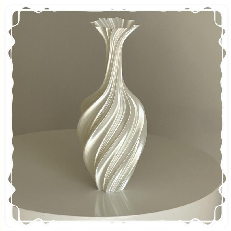 1PC 3D printed vase New art vase Twisted retro dried flower ornament Nordic simple ins light luxury decoration