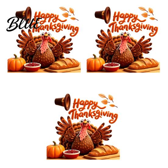 Creative Holiday Gift Autumn Thanksgiving Turkey Window Static Sticker Decorative Removable PVC Decals Theme Scene Setter Harvest Wall Clings