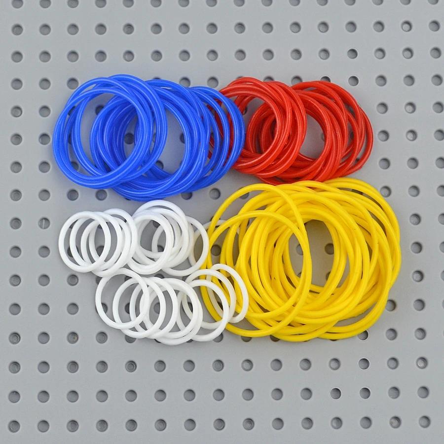 10Pcs 2x2 3x3 4x4 5x5 Rubber Band Belt For Leduo Technic Elastic Cross Section Round Pulley Compatible 85543 85544 85545 85546