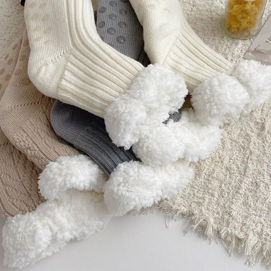 Fuzzy Warm Slipper Socks for Women Cozy Fluffy Fleece Lined Home Floor Socks with Grippers Winter Soft Thermal Sleep Socks