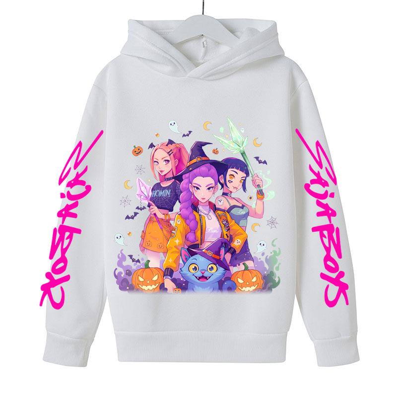 Movie New Kids K-Pop Demon Hunters Hooded Tops Toddler Girl Clothes KPop Demon Hunters Hoodie Girls Fashion Casual Sweatshirt