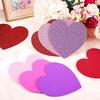 Zonon 50 Pieces 6 Inches Valentine's Day Foam Hearts Stickers Self Adhesive Large Heart Stickers Glitter Heart Foam Stickers for Valentine's Day