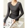 Women's 300g Silk Wood Fiber Modal Cotton Crew Neck Slim Fit Long Sleeve Base Layer