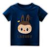 2025 Popular Children's Clothing Short Sleeved LABUBU Ugly and Cute Pattern Round Neck T-shirt Cartoon Style Girl's Top