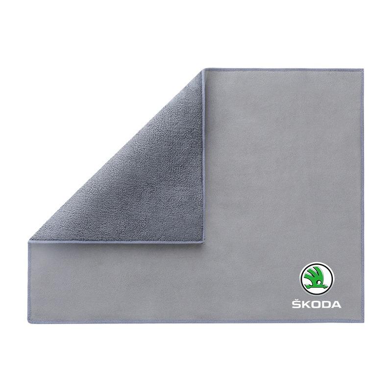 Car Cleaning Soft Brush Car Wash Towel Microfiber Cleaning Rag Cloth Car Goods For Skoda Octavia MK2 MK3 2 3 A7 Fabia Karoq Kodiaq Superb Rapid Kamiq