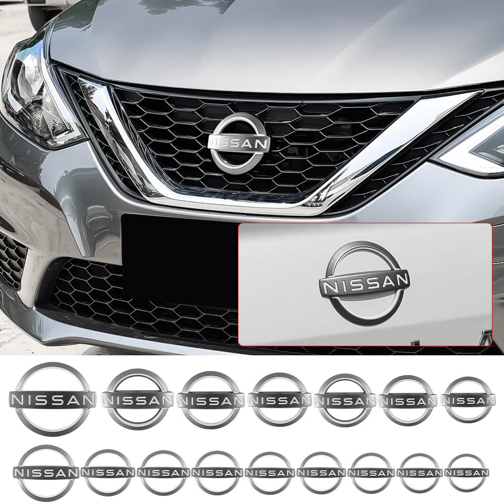 3D ABS Car Front Emblem Rear Trunk Badge Steering Wheel Sticker For Nissan Qashqai Tiida Kicks Versa Leaf Sentra X-trail Altima