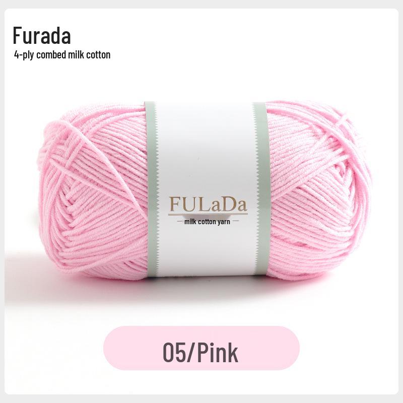 Baby 4-fädig gekämmte Milchbaumwollgarnknäuel zum Handstricken & Häkeln - DIY Puppe, Pullover, Schal Materialpaket