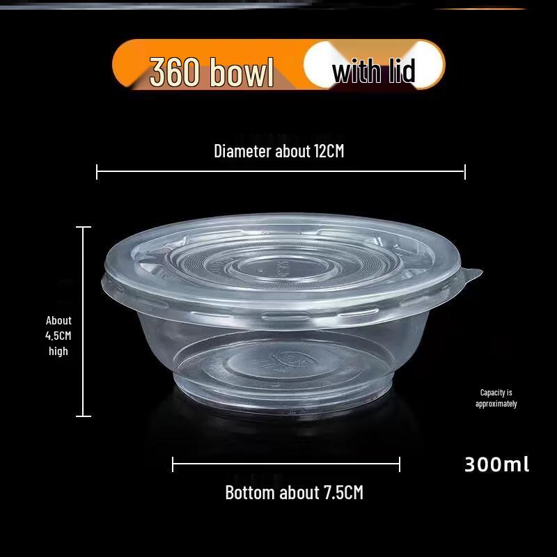 Shangqi Thickened Disposable Round Soup Bowls with Lids