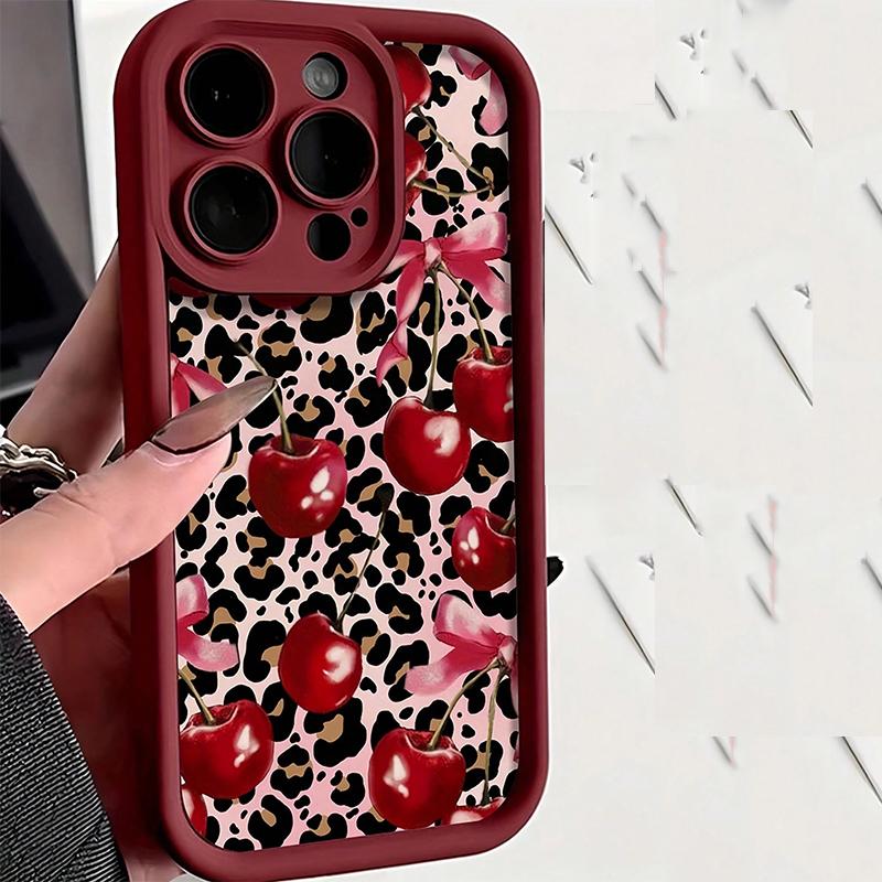 

Butterfly Leopard Cherry Pattern Shockproof Silicone Phone Case For iPhone 17 16 Pro Max XS XR 7 8 14 15 Plus 13 12 11 16e Cover iPhone SE (2020)