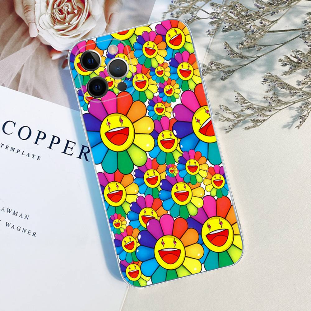 Japanese Artisti M-murakami T-takash Art Transparent Phone Case for iPhone 17 Air 16 Pro Max 15 14 13 12 11Plus Shockproof Cover