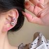 Fashionable Clip On Ear Cuff With Cubic Zirconia Stones Versatile Alloy Jewelry For Women No Piercing