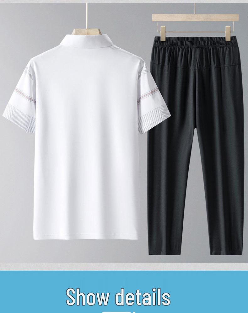 Summer 2024 Father's Day Polo Set for Middle-Aged Men - Short-Sleeve Sportswear for Dad (50-60 Years)