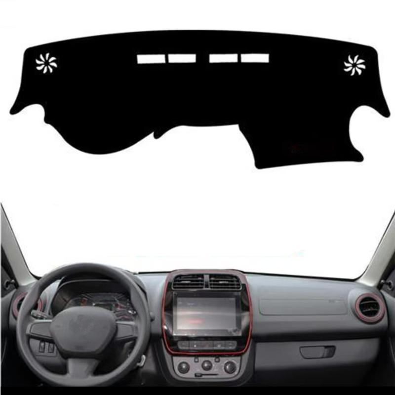 

For Renault Kwid E-Tech City K-ZE Dacia Spring 2016- Dashmat Dashboard Cover Pad Mat Sunshade Protect Carpet Car Accessories Black(Red Edge)