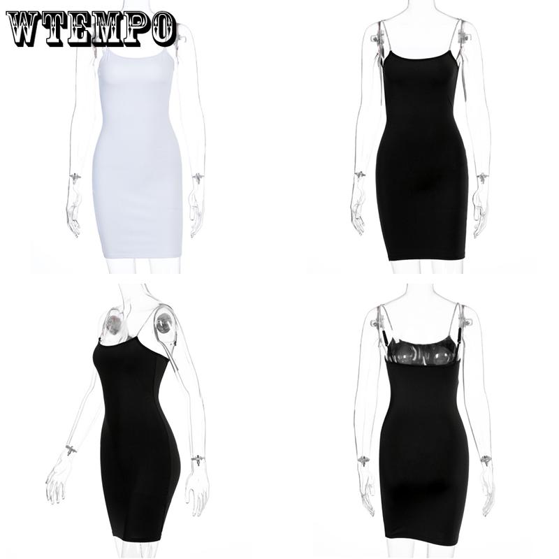 WTEMPO Satin Dress Black Suspender Dress Blingbling Brick Glitter Tight Mini Dress Bag Hip Club Dress New Year Party Dress