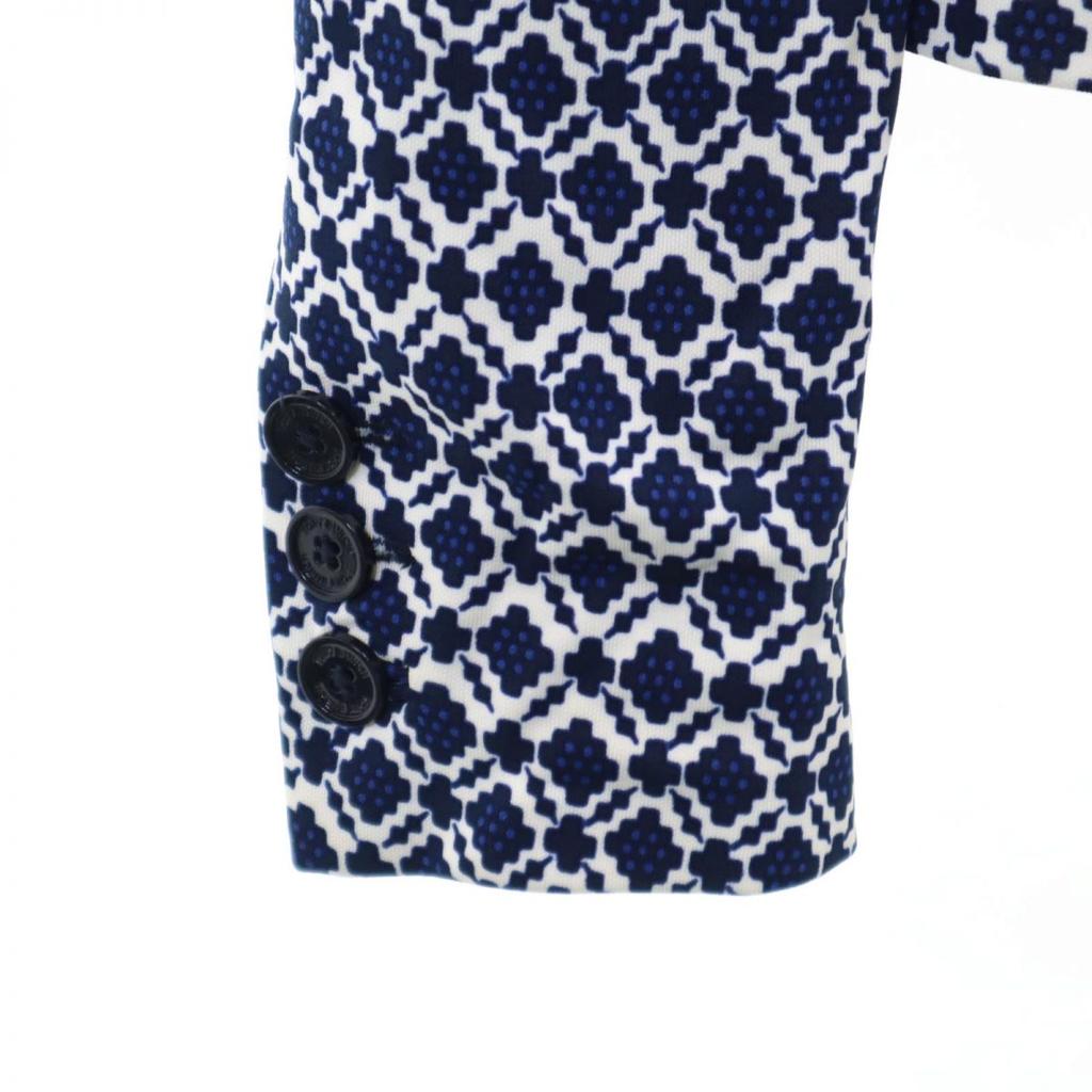 Tory Burch Long Sleeve Tailored Jacket S White X Blue Women Used