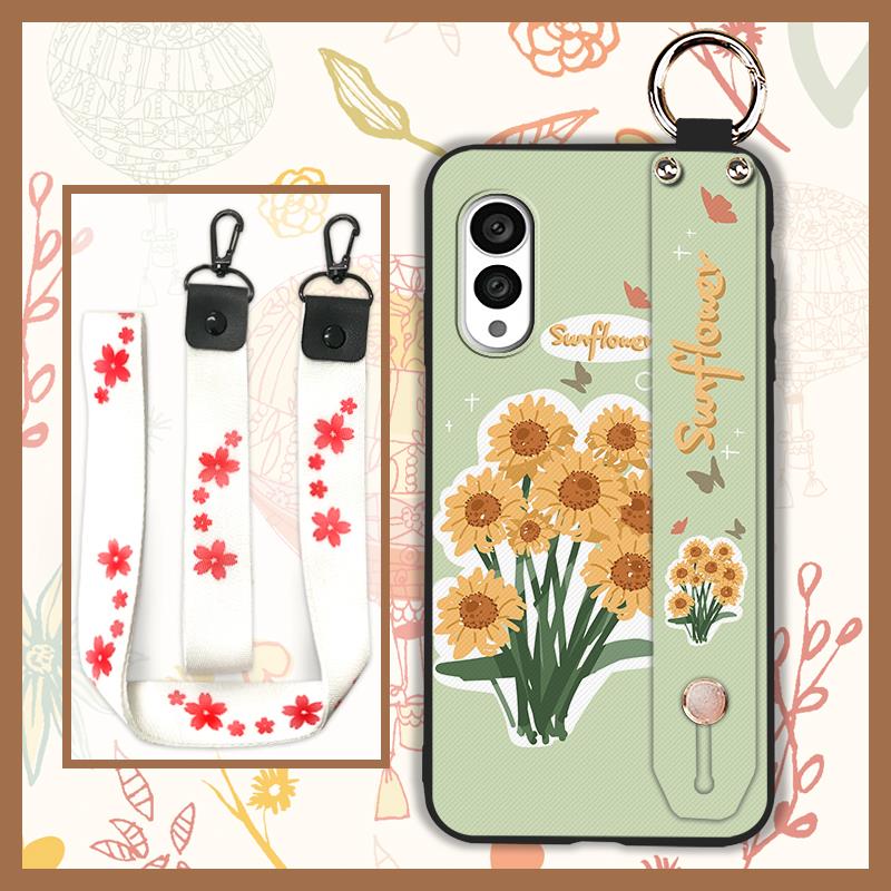 Wrist Strap Lanyard Phone Case For FCNT/Fujitsu Arrows N F-51C Silicone Fashion Design Anti-dust Durable Protective Ring